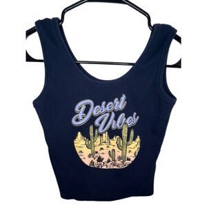 Obsessive Love Desert Vibes Succulent Graphic Cropped Tank Top